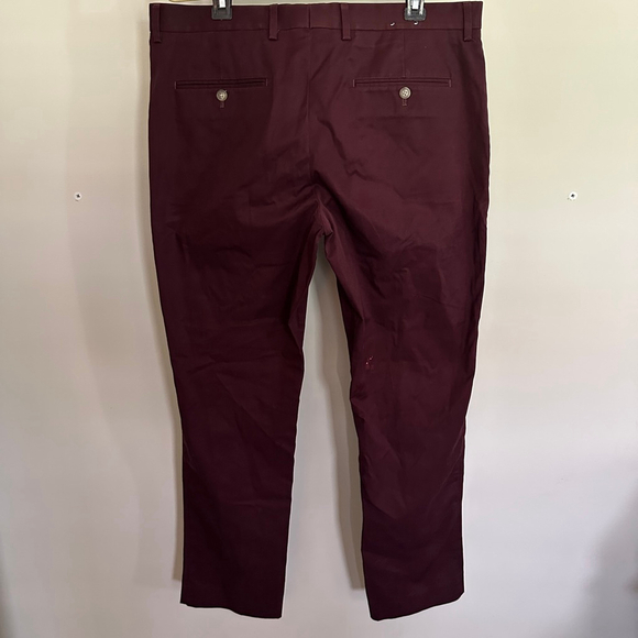 Men's Express Photographer Pants 34x32 Burgundy Twill 5-Pocket Button Closure - Picture 7 of 9